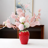 Maxbell Strawberry Ceramic Flower Vase Flower Pot for Shelf Living Room Dining Table L