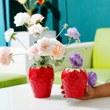 Maxbell Strawberry Ceramic Flower Vase Flower Pot for Shelf Living Room Dining Table S