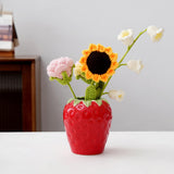 Maxbell Strawberry Ceramic Flower Vase Flower Pot for Shelf Living Room Dining Table S