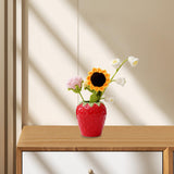 Maxbell Strawberry Ceramic Flower Vase Flower Pot for Shelf Living Room Dining Table S