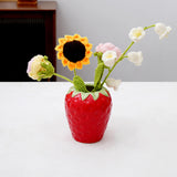 Maxbell Strawberry Ceramic Flower Vase Flower Pot for Shelf Living Room Dining Table S