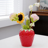 Maxbell Strawberry Ceramic Flower Vase Flower Pot for Shelf Living Room Dining Table S