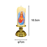 Maxbell Flameless Electronic Candles Lamp LED Prayer for Larterns Wedding Decoration Jesus