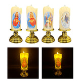 Maxbell Flameless Electronic Candles Lamp LED Prayer for Larterns Wedding Decoration Jesus