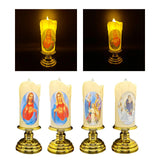 Maxbell Flameless Electronic Candles Lamp LED Prayer for Larterns Wedding Decoration Jesus