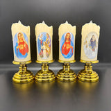 Maxbell Flameless Electronic Candles Lamp LED Prayer for Larterns Wedding Decoration Jesus