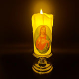 Maxbell Flameless Electronic Candles Lamp LED Prayer for Larterns Wedding Decoration Jesus