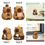 Maxbell Capybara Statue Collectible Crafts Animal Figure for Festival Auto Bookshelf Style A