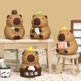 Maxbell Capybara Statue Collectible Crafts Animal Figure for Festival Auto Bookshelf Style D