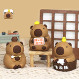Maxbell Capybara Statue Collectible Crafts Animal Figure for Festival Auto Bookshelf Style D