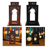 Maxbell Candle Lanterns Candle Holder Decor Table Lantern for Living Room Patio Home Brown