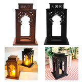 Maxbell Candle Lanterns Candle Holder Decor Table Lantern for Living Room Patio Home Brown