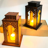 Maxbell Candle Lanterns Candle Holder Decor Table Lantern for Living Room Patio Home Brown