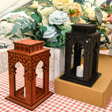 Maxbell Candle Lanterns Candle Holder Decor Table Lantern for Living Room Patio Home Brown