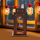 Maxbell Candle Lanterns Candle Holder Decor Table Lantern for Living Room Patio Home Brown