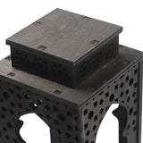 Maxbell Candle Lanterns Candle Holder Decor Table Lantern for Living Room Patio Home Black