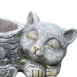 Maxbell Balcony Flower Pot Sleeping Cat Planter for Home Office Desk Decor Versatile Left