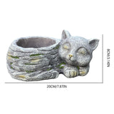 Maxbell Balcony Flower Pot Sleeping Cat Planter for Home Office Desk Decor Versatile Left