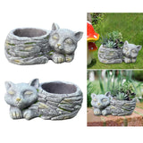 Maxbell Balcony Flower Pot Sleeping Cat Planter for Home Office Desk Decor Versatile Left