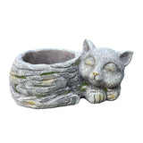 Maxbell Balcony Flower Pot Sleeping Cat Planter for Home Office Desk Decor Versatile Left