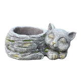 Maxbell Balcony Flower Pot Sleeping Cat Planter for Home Office Desk Decor Versatile Left