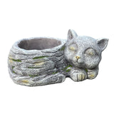 Maxbell Balcony Flower Pot Sleeping Cat Planter for Home Office Desk Decor Versatile Left