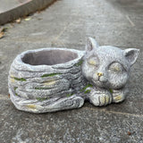 Maxbell Balcony Flower Pot Sleeping Cat Planter for Home Office Desk Decor Versatile Left