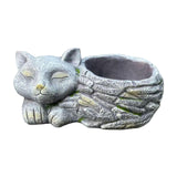 Maxbell Balcony Flower Pot Sleeping Cat Planter for Home Office Desk Decor Versatile Right