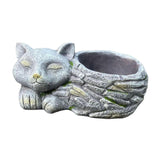 Maxbell Balcony Flower Pot Sleeping Cat Planter for Home Office Desk Decor Versatile Right