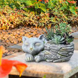 Maxbell Balcony Flower Pot Sleeping Cat Planter for Home Office Desk Decor Versatile Right