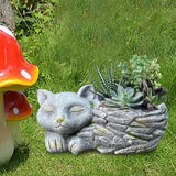 Maxbell Balcony Flower Pot Sleeping Cat Planter for Home Office Desk Decor Versatile Right