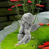Maxbell Little Angel Figurine Decorative Angel Statue for Living Room Office Bedroom Style B