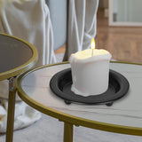 Maxbell Iron Plate Candle Holder Ornament Wedding Candle Plate for Hotel Home Dinner