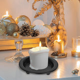 Maxbell Iron Plate Candle Holder Ornament Wedding Candle Plate for Hotel Home Dinner