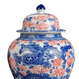 Maxbell Ginger Jar Chinese 1300ml Ceramic Porcelain Storage Jar for Office Home Gift dragon