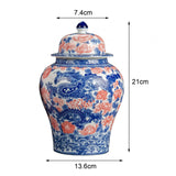 Maxbell Ginger Jar Chinese 1300ml Ceramic Porcelain Storage Jar for Office Home Gift dragon