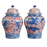 Maxbell Ginger Jar Chinese 1300ml Ceramic Porcelain Storage Jar for Office Home Gift dragon