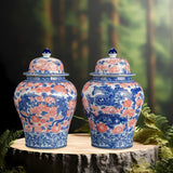 Maxbell Ginger Jar Chinese 1300ml Ceramic Porcelain Storage Jar for Office Home Gift dragon