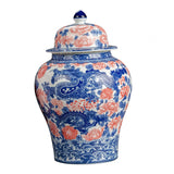 Maxbell Ginger Jar Chinese 1300ml Ceramic Porcelain Storage Jar for Office Home Gift dragon