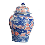 Maxbell Ginger Jar Chinese 1300ml Ceramic Porcelain Storage Jar for Office Home Gift dragon
