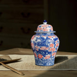 Maxbell Ginger Jar Chinese 1300ml Ceramic Porcelain Storage Jar for Office Home Gift dragon