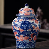 Maxbell Ginger Jar Chinese 1300ml Ceramic Porcelain Storage Jar for Office Home Gift dragon