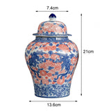 Maxbell Ginger Jar Chinese 1300ml Ceramic Porcelain Storage Jar for Office Home Gift phoenix