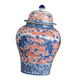 Maxbell Ginger Jar Chinese 1300ml Ceramic Porcelain Storage Jar for Office Home Gift phoenix