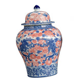 Maxbell Ginger Jar Chinese 1300ml Ceramic Porcelain Storage Jar for Office Home Gift phoenix