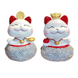 Maxbell Lucky Cat Figurine Car Decorations for Spring Festival Entrance Cabinet Desk Style A