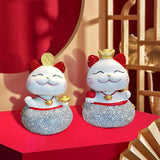 Maxbell Lucky Cat Figurine Car Decorations for Spring Festival Entrance Cabinet Desk Style A