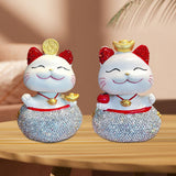 Maxbell Lucky Cat Figurine Car Decorations for Spring Festival Entrance Cabinet Desk Style A