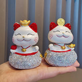 Maxbell Lucky Cat Figurine Car Decorations for Spring Festival Entrance Cabinet Desk Style A