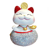 Maxbell Lucky Cat Figurine Car Decorations for Spring Festival Entrance Cabinet Desk Style A